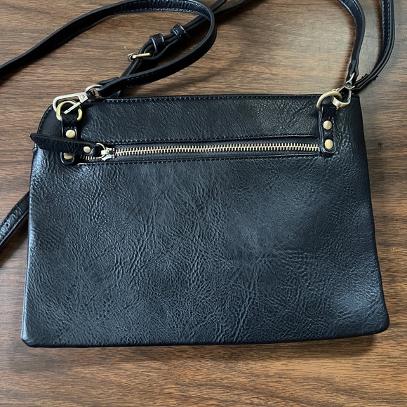 Antik Kraft Black Vegan Leather Beaded Crossbody Bag - Picture 3 of 9